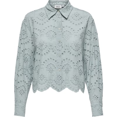 DAMES BLOUSE losjes smock zoom shirt Laag geplaatste schouder kraag