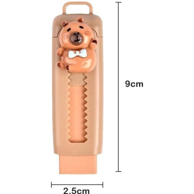 Kawaii Push Pull Capybara Eraser Zachte Schoolbenodigdheden Schoonmaken Rommelvrij Stationair Kantoor Student Rubberen Eraser Voor Kinderen Cadeau beige