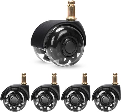 Unyqoos ® Set van 5 Vervangende Stoelwielen voor Soepel en Stil Rollen op Alle Vloertypen