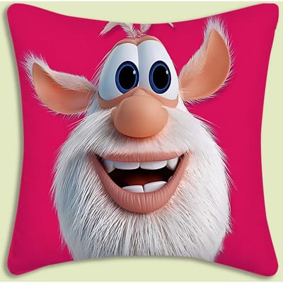 Housses de coussin dessin animé B-Booba drôles et mignonnes Décoration de canapé pour la maison Impression recto-verso Peluche courte Housse de coussin mignonne 50x50cm