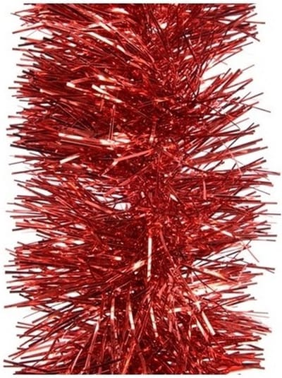 Kerstboomslingers - rood - folie - 270 x 10 cm - kerstguirlandes/kerstboomversiering