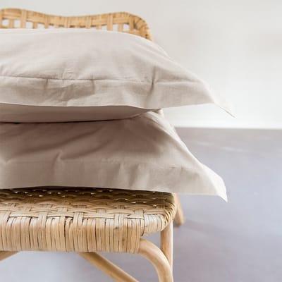 Dreamers Den - Egyptisch perkal Katoen - Kussenslopen set - Zand - 2x 60x70cm - Oxford rand