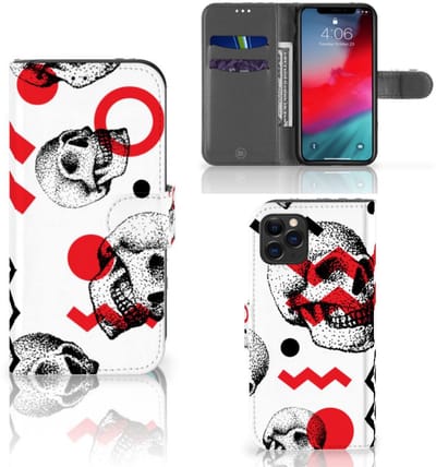 Telefoonhoesje met Naam Apple iPhone 11 Pro Skull Red