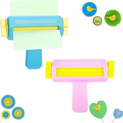 Papiercrimper Set - Papier Verfraaien - Knutselen Kaarten - Eenvoudig Gebruik - 17x13cm - Blauw Roze