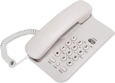 Vaste Telefoon - Grote Knop Telefoon - Thuis Kantoor - Handsfree Bellen - 19cm Breed - Wit