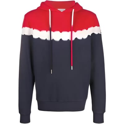 Moncler FW21 Tie-Dye Hooded Pullover Sweatshirt Heren sweatshirt Meerkleurig F10918G710608098U788 M red