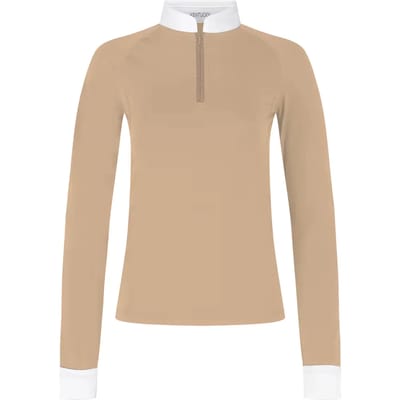 Kentucky Horsewear - Showshirt dames Classic met glitter rits lange mouwen beige size 36