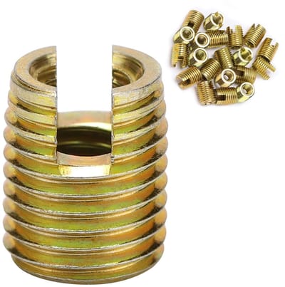 Dailygoods- Schroefdraad Inzetstuk 20 Stuks - Koolstofstaal - Reparatiering Kit - Binnen M6 x 1,0 - Buiten M10 x 1,5 - Lengte 14 mm - Veelzijdig Gebruik - Schroefinzet