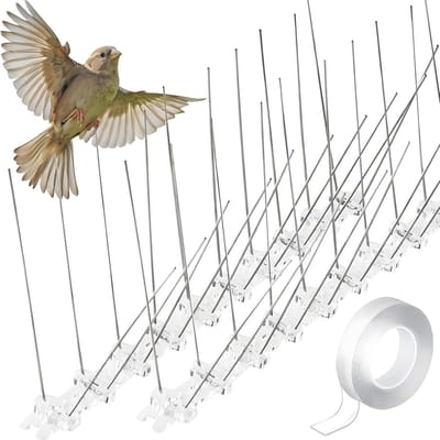 Duivenafweer Spikes - Roestvrij Staal Vogelafweer voor Balkon, Dak en Tuin - 10 Stuks 25 cm