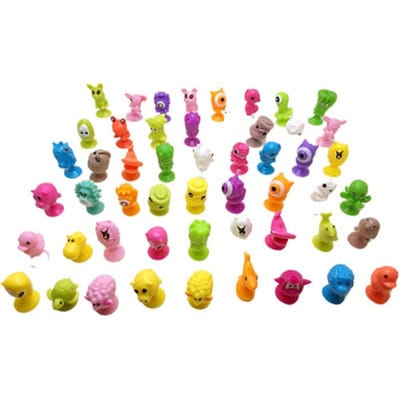Figurines d'Animaux pour Enfants Ventouses Cupule Dessin Animé Silicone Ventouse Ventouse Marionnettes Ventouse Modèle Capsule yellow