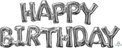 "HAPPY BIRTHDAY" Zilver 2 FolieBallonnen