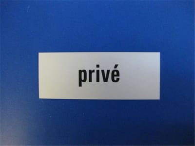 Tekstplaat 130X50Mm Alu Prive