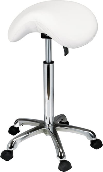 Collini Ponyseat de Luxe Ergonomische Zadelkruk Wit | Professionele Tabouret | Verstelbare Werkkruk