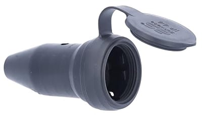 Rubberen Koppeling IP44 230V/16A Zwart voor Bouwplaats