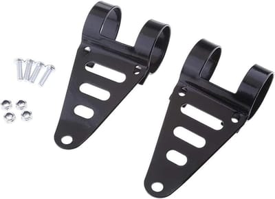 Motorcycle Floodlight Holders voor Cafe Racers - Verstelbare Beugels voor Voorvork 41–43 mm, Ideaal voor Verlichting en Veiligheid