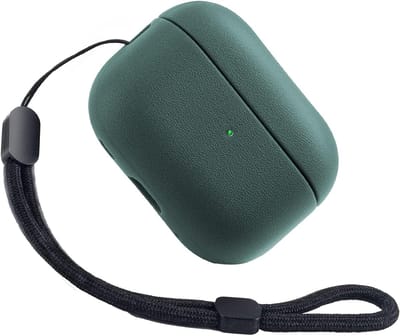 Beschermende TPU Hoes voor Airpods Pro 3 met Polsband en Textuurdesign in Donkergroen