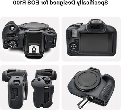 Camera Tas voor Canon EOS R100 met 2 Schermprotectors en 1 Hot Shoe Cover - Zacht en Lichtgewicht Silicoon Bescherming