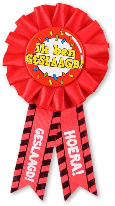 Q2P - Geslaagd Rozet - Geslaagd Versiering - Verkeersbord - Feest - Buttons - Rosette - Versiering