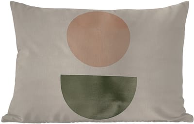 Buitenkussens - Modern - Roze - Groen - Natuur - Geometrisch - Vormen - 60x40 cm - Weerbestendig