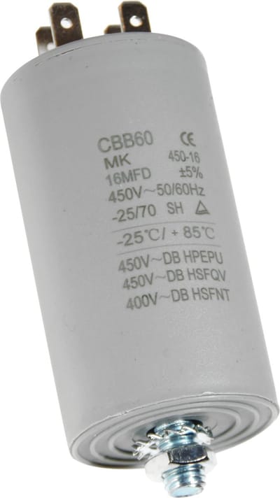 Dparts condensator 16 µF - universeel - 450V - universele aanloopcondensator - 16uf 450vac startcondensator