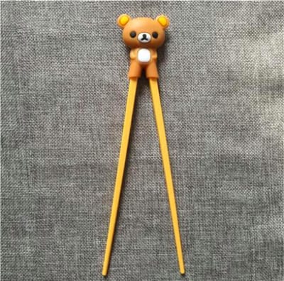 ProductGoods - 2 Stuks Eetstokjes Voor Kinderen - Sushi - Met Hulpstuk - Bruin - Bestek - Chopsticks - Noodle - Noedel