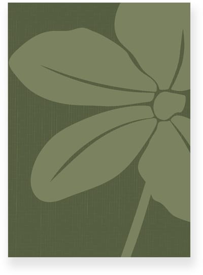 Poster 20x30 cm - Bloem - Bladeren - Groen - Minimalistisch - Botanisch - Muurdecoratie - Wanddecoratie