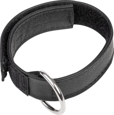 Rimba - Leren Cockstrap met Klittenband - Zwart