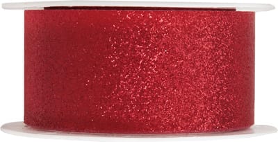 1x Hobby/decoratie rode sierlinten met glitters 3 cm/30 mm x 5 meter - Kerst - Cadeaulinten satijnlinten/ribbons