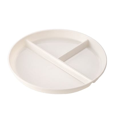 Portiecontrole Bord - Gezond Eten - Antislip Verdeelbord - Herbruikbaar Voedselveilig - PP - wit - 3 Vakken​