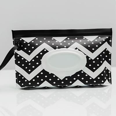 Distributeur de lingettes humides de voyage portable rechargeable avec couvercle Porte-papier toilette de salle de bain Porte-mouchoirs portable, Rechargeable, Sac pour lingettes humides noir