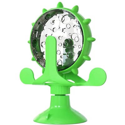 Interactieve Traktatie Lekkende Speelgoed Voor Kat Kleine Honden Slow Feeder Dispenser Puppy Grappig Draaibaar Wiel Verbeteren IQ Kitten Accessoires groen