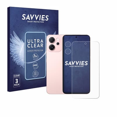 Savvies - Screenprotector voor Oppo Reno 14 F (Voor+Camera) - Folie Beschermfolie transparant 6 Stuks