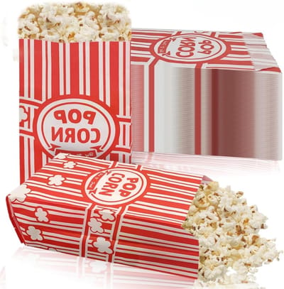 330 Stuks Kleine Vintage Rode en Witte Gestreepte Popcornzakken voor Feesten, Cinema en Verjaardagen (21 x 9 x 6 cm) - Ideaal voor Filmavonden en Carnaval