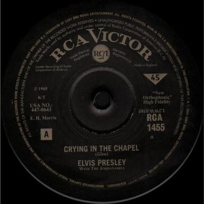 10 inch Plaat ELVIS PRESLEY Crying In The Chapel I Believe In RCA1455 SONY BMG MUSIC 2005 VK Rock Gebruikt black