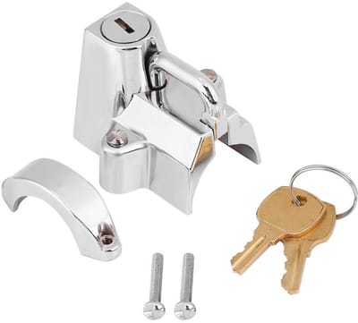 Dailygoods- Motorhelmslot Premium Kwaliteit - Roestvrij Staal - 2 Sleutels - Duurzaam - Hanghaak - Lange Levensduur - Helmslot