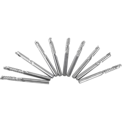 10 stuks 3.175*15MM Enkelvoudige Snede Wolfraamcarbide Frezen CNC Bits voor Hout Acryl Snijden