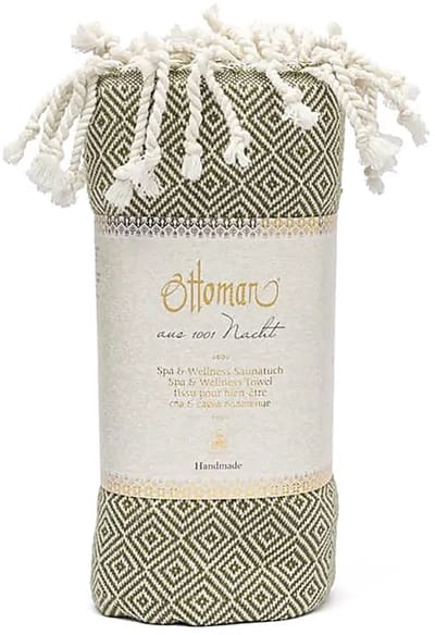 Ottoman hamamdoek olijfgroen -190 cm x 90 cm