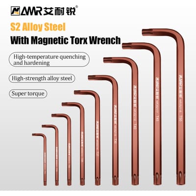 Torx Star Inbussleutel Dubbele kop Inbussleutel Lange arm Stersleutel T10-T50 S2 Gelegeerd staal 1 st T50