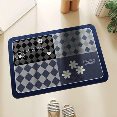 Badkamer Bloem Technologie Leer Absorberend Sneldrogend Vloermat Entree Antislip en Vuile Voeten Mat Zacht Diatomeeënaarde Entree Tapijt 40*60