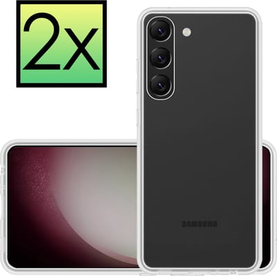 Hoesje - 2 Stuks - Geschikt voor Samsung Galaxy S23 - Sterk & Shockproof - Case Siliconen - Back Cover - Telefoon Hoes - Transparant