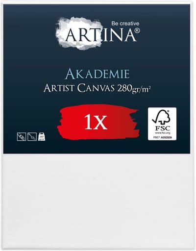 Artina Akademie – Schilderdoeken Canvas 50x60 cm – Spieraam van FSC® Hout – Wit Canvas 100% Katoen – 280 g/m147