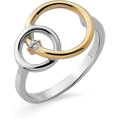 Orphelia Dames 925 Sterling Zilveren Ring - Zilver/Goud ZR-7503/1