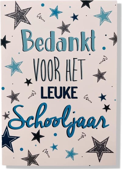 Cards & Crafts Wenskaart | Bedankt voor het Leuke Schooljaar | Bedankt meester / juf| 12x17cm