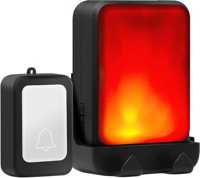 Draadloze Deurbel - Huisbel Pager - Waarschuwen Gezin - 7 Kleuren Lichtflits - 150 meter bereik - Zwart