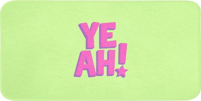 WC mat 120x60 cm - Antislip - Groen - Neon - Quote - Toiletmat - Vloermat - Douchemat - Toilet tapijt - Toiletmatten