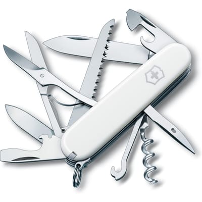 Victorinox Huntsman Wit Zwitsers Zakmes Rampenparaat Goederen Bergbeklimmen Wandelen Kamperen Schaar Zaag Inbegrepen Zwitsers Gemaakt met 15 wit