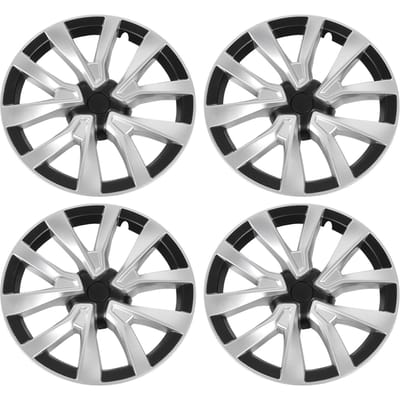 4 Pièces Cache-Moyeu de Roue 18 pouces Enveloppant Entièrement Cache-Moyeu de Roue Garniture de Remplacement pour Tesla Model 3 2017 à gray