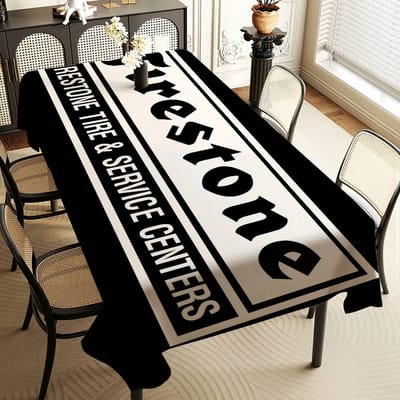 F-FirestoneS Motorfiets Tafelkleed Thee Koffietafel Kleed Waterdichte Stof Wandkachelrek Rechthoekig Bruiloft Banket Decoratie 90x140cm
