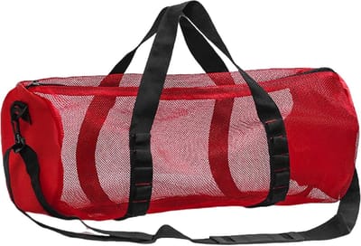 Duiktas Mesh - Strandtas Roltas - Watersport Uitrusting - Waterdicht Ritsvak - 10 Liter - Rood