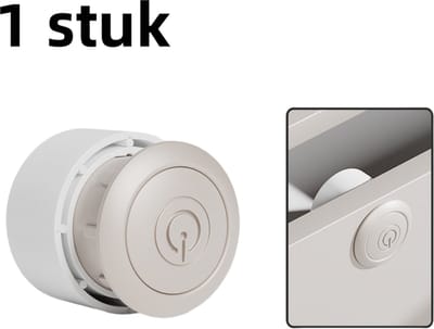 1 stuk - Springgreep (opening 35 mm) - Verborgen, onzichtbare ronde veerdrukker - Branddeur verborgen ladekastdeurgreep - Angora grijs